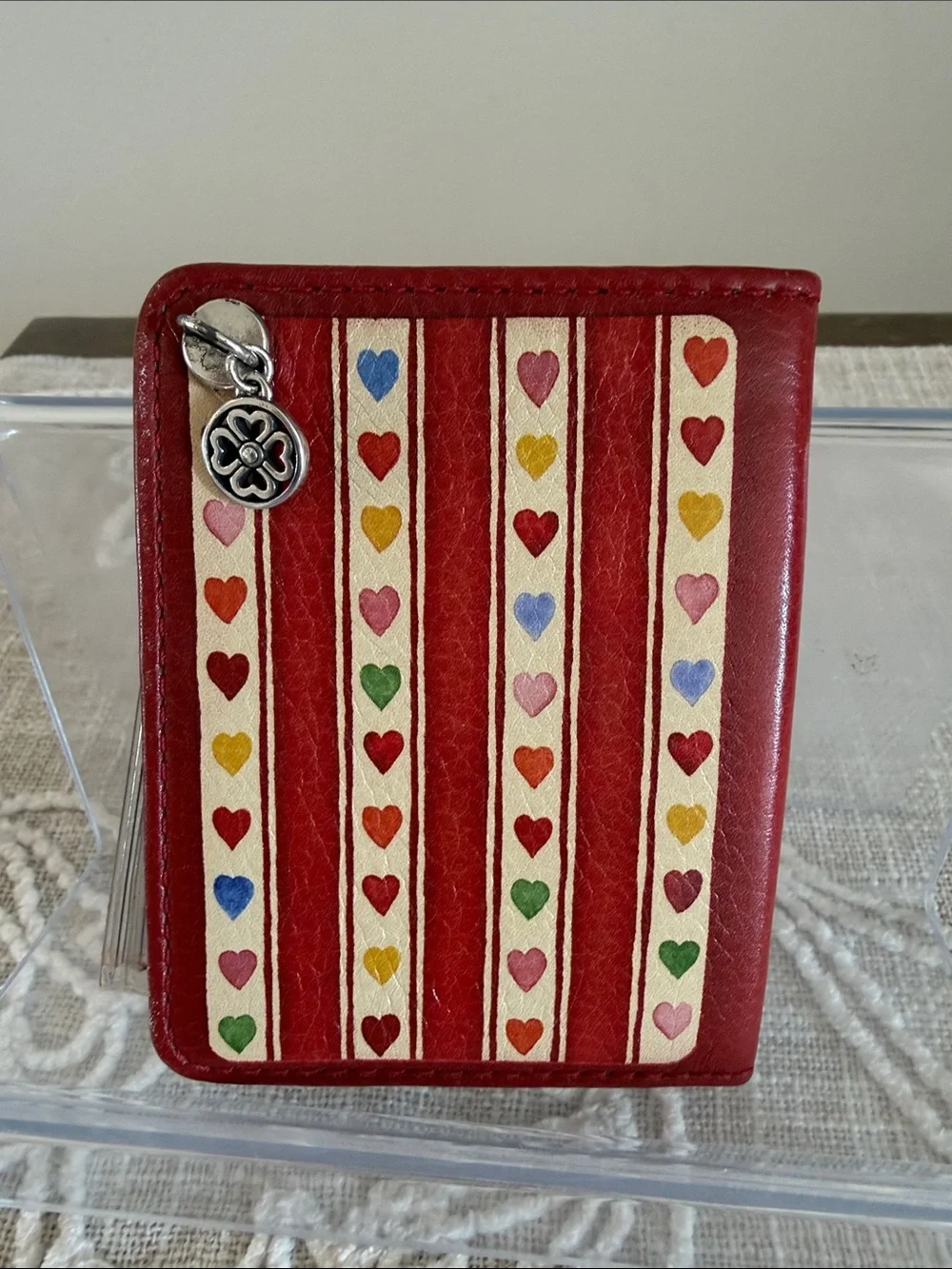 Brighton Vintage Rare Cherished Moments Red Leather Holder For Photos.